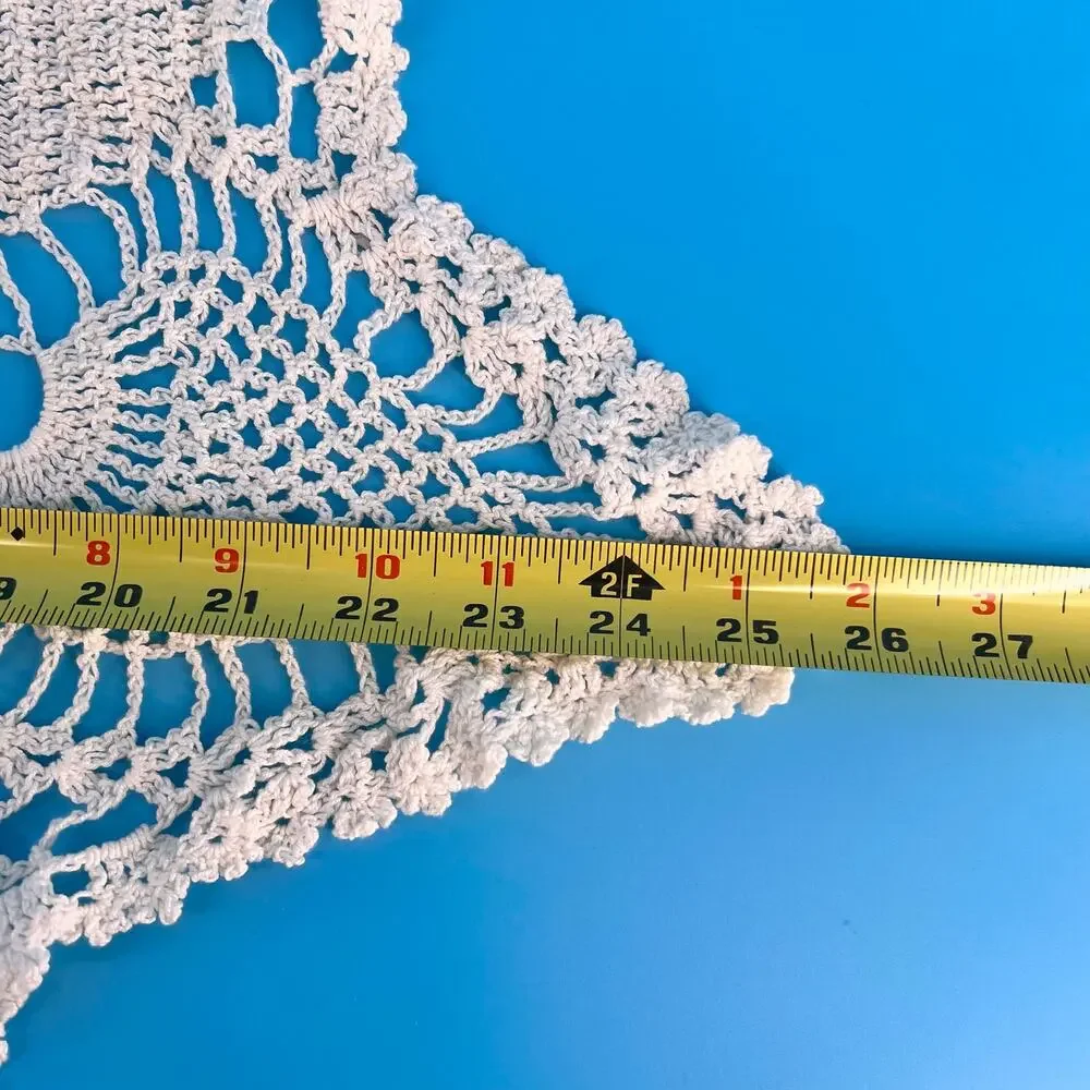 70s Crochet Large Doily Cottage 1970s Vintage